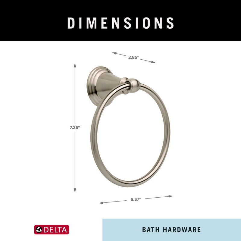 Delta Windemere (1-Pack) Hand Towel Holder SpotShield Brushed Nickel Towel