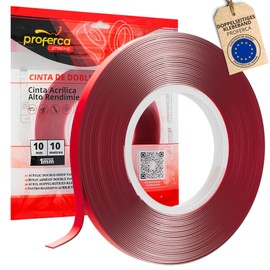 proferca Doppelseitiges Klebeband Extra Stark Xtreme 10mm x 10 Meter | Transparentes Nano Tape für Innen & Außen | Klebeband Doppelseitig Extra Stark