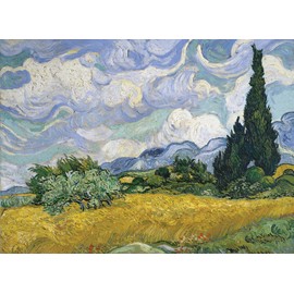 Wheat Field with Cypresses by Vincent Van Gogh 1000-Piece Puzzle, Model:6000-5307