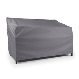 Covermates Elite Outdoor Patio Sofa Cover – Water-Resistant 300D Polyester, Double-Stitched Seams, Elastic Hem, Auto-Locking Drawcord & Mesh Vent for Moderate Weather, 108W x 38D x 38H, Charcoal