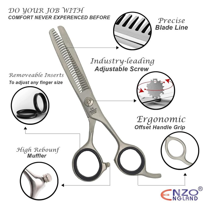 ENZO ENGLAND Professional Hair Cutting Trimming Thinning Shears Scissors Hairdressing
