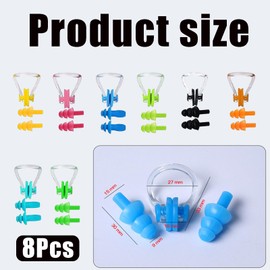 XLTXWD 8 Pcs Set Nose Clips Swimming, Swimming Nose Clip, Nose Clip Nose Plug Reusable Waterproof Nose Protector Nose Protector Plug for Swimming Training Suitable for Beginner Swimmers