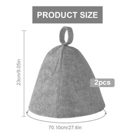 TNSOYCA Pack of 2 Sauna Hat, Sauna Hat for Men and Women, Felt Felt Hat, Sauna, Comfortable, Breathable Head Protection, Suitable for Sauna, Spa, Bathroom (Grey)