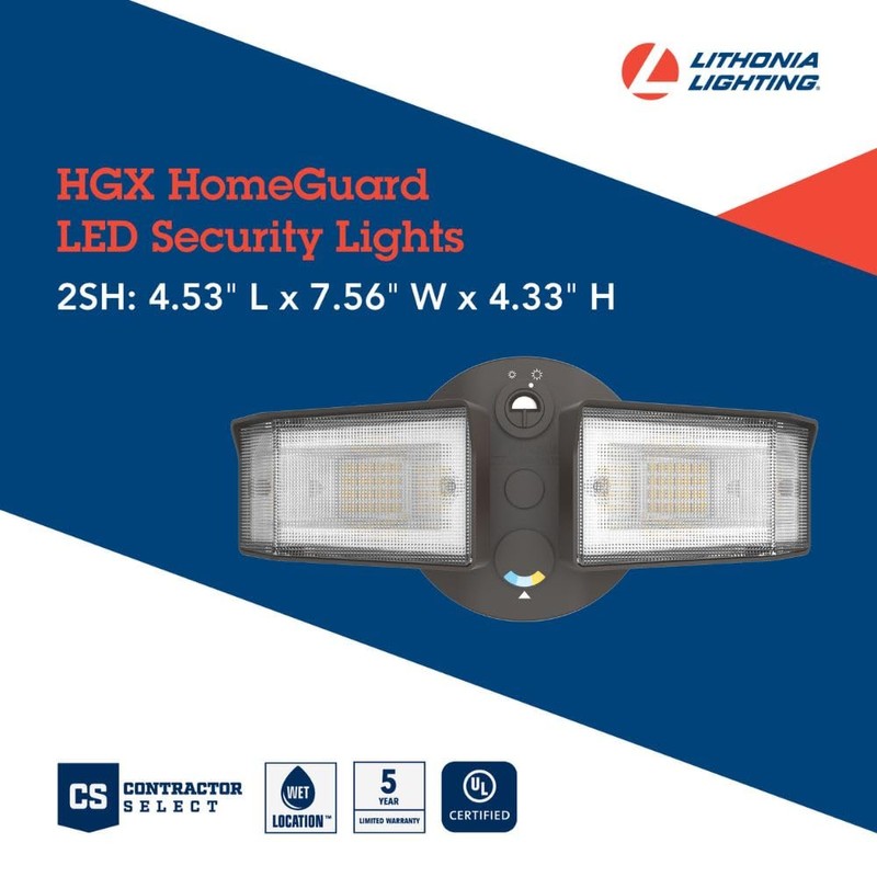 Lithonia Lighting HomeGuard 2-Light LED Outdoor Flood Lights, Outdoor LED