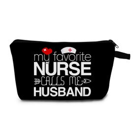 MoCaliduccious Nurse Love Print Makeup My Nurse My Love Design Cosmetic Bag Nurse Spouse Birthday Gifts for Nurses Week Dedicated Caregivers Medical Couples Romantic Caregiver Gifts for Her