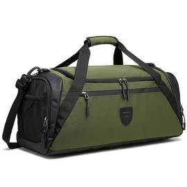 BSHG Gym Bags For Men & Women, Sports Duffel Bag For Men Travel, Weekend Overnight Bag With Shoe Compartment & Wet Pocket, Water Resistant Workout Duffle Bag Athletic Gym Bag Men B-GB-003-Green
