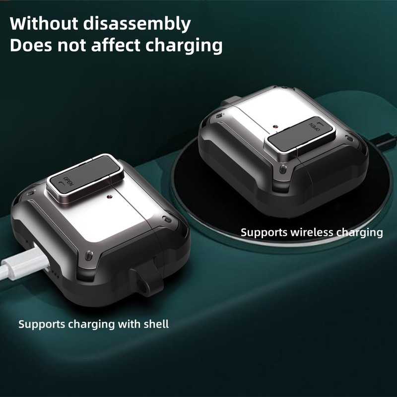 [3 in 1] TSVSXS Lock Case Compatible with AirPods 4