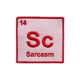 Zolawe Sc The Element of Sarcasm Patch, 3 Inches Sew On Iron On Science Nerds Embroidery Patches for Clothes Backpacks Hats Jeans Bags, Embroidered Patches, DIY Iron On Patch for Lab Workers