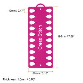sourcing map Embroidery Floss Organizer Cards, Plastic Cross Stitch Thread Organizer with 20 Positions, Thread Storage Winding Plate Board for Thread Craft DIY Sewing, Rose Red