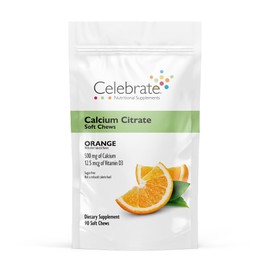 Celebrate Vitamins Bariatric 500mg Calcium Citrate Soft Chews with 500 IU Vitamin D3 – Essential for Gastric Bypass Patients & Bone Health - Sugar & Gluten Free, Orange (90 Chews)