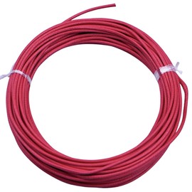 50 ft KHLESBY Waxed Covered Vintage Style Pre-tinned Push-Back Cloth Covered Stranded Guitar Wire (Red)