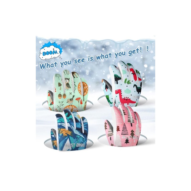 Guantes de invierno para niños y niñas, guantes de nieve