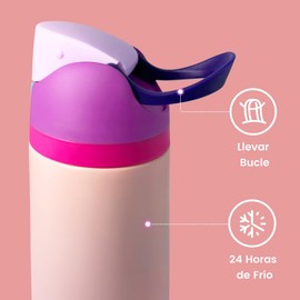 EASYTAO Termo Acero Inoxidable 32OZ, Dos Maneras de Beber, Térmica de Botella con Pajita para Deportes y Viajes, Doble Pared y Tapa Hermética Antigoteo, con Asa para Transportar (Rosa, 32OZ/946ML)