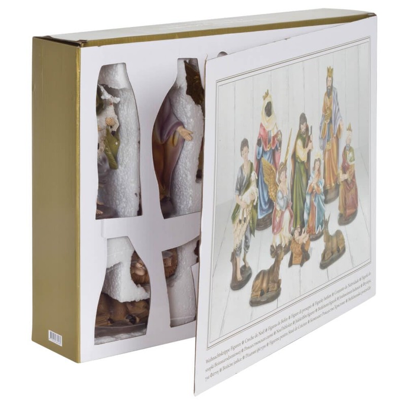 Carousel Home and Gifts Large Traditional Deluxe Christmas Nativity Set