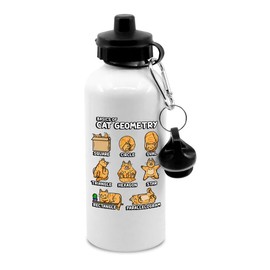 New Spirit Original Cat Geometry, cats cute cool animal animals meme novelty water bottle with clip attatchment drinks cup water bottle refill cute fun explore
