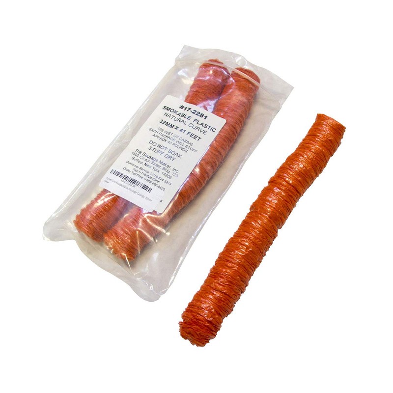 The Sausage Maker - Curved Smokeable Plastic Sausage Casings, 32mm