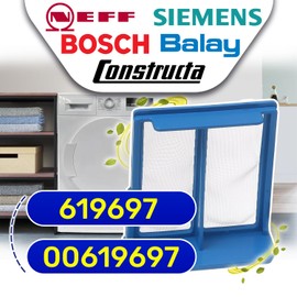 Lint filter for the water tank for Kondens dryers with the original code 00619697 619697 for Bosch for Balay for Siemens - warranty 10 years - MONTERAL