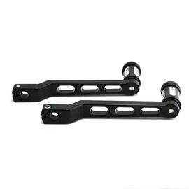 NHPJ 2pcs CNC Aluminum Heel/Toe Shifter Gear Shift Pedal Lever Arms& Shifter Peg for Harley Touring FL Softail Trike (Black&White)