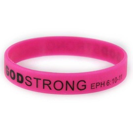 Godstrong 8030019 3 Pieces Pink with Black Adult Imprinted Silicone Band Eph. Ephesians 6:10-11