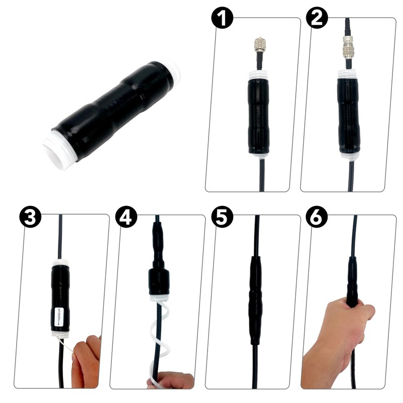 FMUSER 4PCS 1 Inch Cold Shrink Tubing, Coaxial Cable and