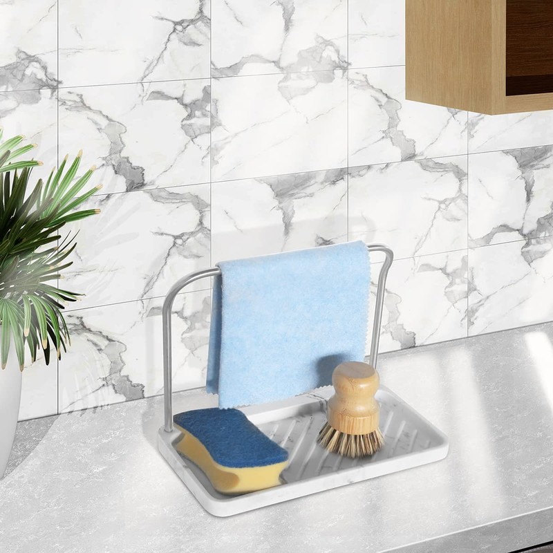zccz Sponge Holder - Kitchen Sink Organizer Tray Stainless Steel