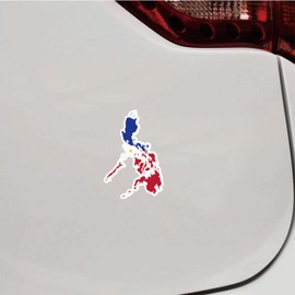 Philippines Map Flag Colors Filipino Pilipinas Vinyl Decal Sticker - 2 Pack Reflective, 4 Inches - for Car Boat Laptop Window