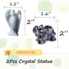 XIANNVXI 2Pcs 2" Crystal Angel Elephant Statue Healing Crystals Labradorite