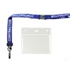 Customcard ltd Contractor Lanyard Neck Strap Blue & ID Pocket