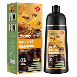 Dark Brown Hair Dye Shampoo 3 in 1 for Women & Men 100% Gray Hair Coverage - Herbal Ingredients Natural Plant Hair Color - Hair Dye in Minutes 500ML