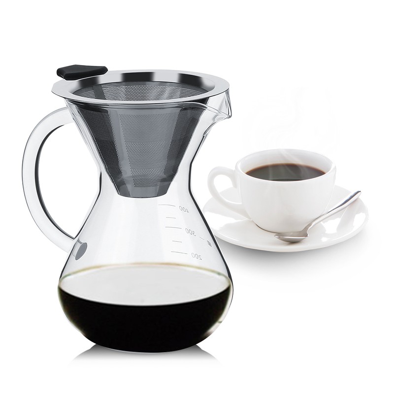 400ml Glass Hand Drip Coffee Maker Filter Pot with Scale