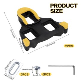 LPZMPZ Bicycle Bike Cleats Pedals Road Bike Pedal Plates Compatible with Shimano SM-SH11 SPD SL Shoes Cleats Cycling Road Bike Pedals Shoe Plates Yellow for Competition Cycling Spin Shoes