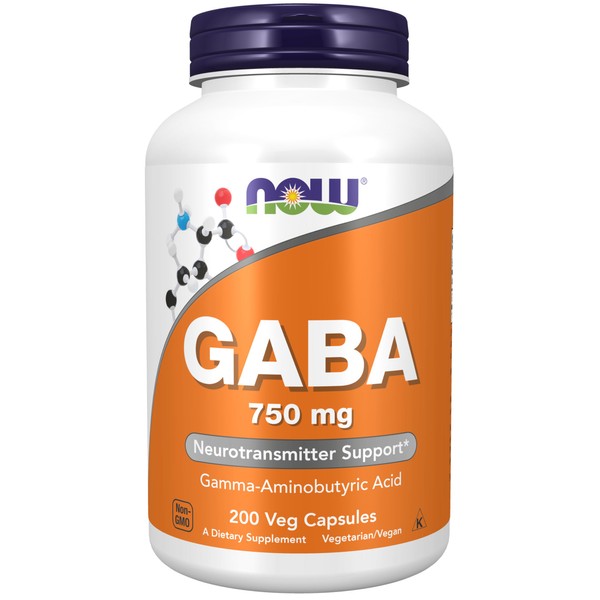 NOW Foods NOW Foods Supplements, GABA (Gamma-Aminobutyric Acid) 750mg, Neurotransmitter