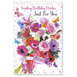 Simon Elvin Female Birthday Card - Flowers Ladies 7.5" x 5.25" (FOBb)