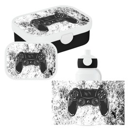 Mepal - Campus Gaming Lunch Set for Children with Pop-up Water Bottle & Lunch Box - Lunch Set for School or on the Go - Dishwasher Safe & BPA Free - 400 ml + 750 ml - Gaming - Controller