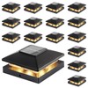 Solar Post Cap Lights Outdoor 16-Pack, Black Waterproof Solar Powered