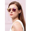 CARFIA Round Acetate Polarized Sunglasses for Women Small Face UV