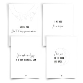 Donari® Postcard Set in DIN A6 • Postcards with Beautiful Sayings in Elegant Black White Look • Love Gift Valentine's Day (Love)