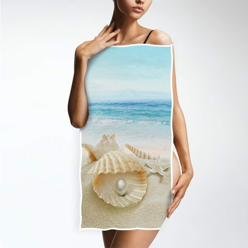 Starfish Shell Pearl Beach Hand Towels 16x30 IN Beach Sea