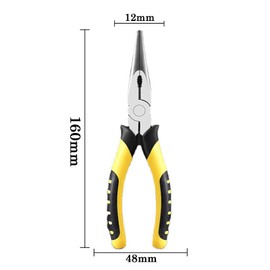 160 mm Long Nose Pliers with Soft Grip Handles 6 Inch Universal Pliers for Jewellery, Model Making and Workshop (160 mm Long Nose Pliers)