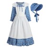 ReliBeauty Pioneer Girl Dress Colonial Prairie Costume Blue 120
