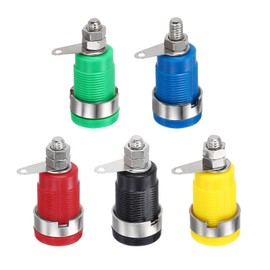 MECCANIXITY 20 Pcs Banana Jack, 32A M4 x 9mm Panel Mount Banana Female Panel Socket Jack, 4mm Binding Post Adapter for Banana Plug Connectors, 5 Colors