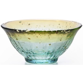 Aderia F-71850 Tsugaru Vidro Sake Cup Tsugaru Moonlight 2.5 fl oz (75 ml), Gold Sayaka, Made in Japan