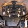 Depuley Outdoor Ceiling Fan with Light: 26" Caged Ceiling Fans