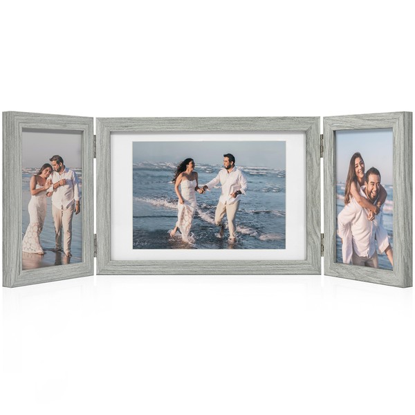 Afuly Multiple Photo Frame 7x5 6X4 Wooden Grey Picture Frames