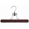 Only Hangers 9" Walnut & Chrome Clamp Style Pant/Skirt Hanger 6PK