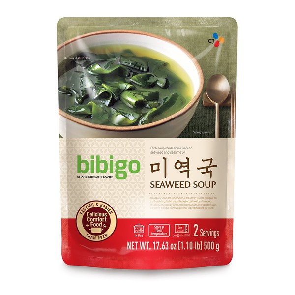 bibigo Korean Seaweed Soup, Miyeok-Guk, Ready-to-Eat, 17-ounce (1-Pack)
