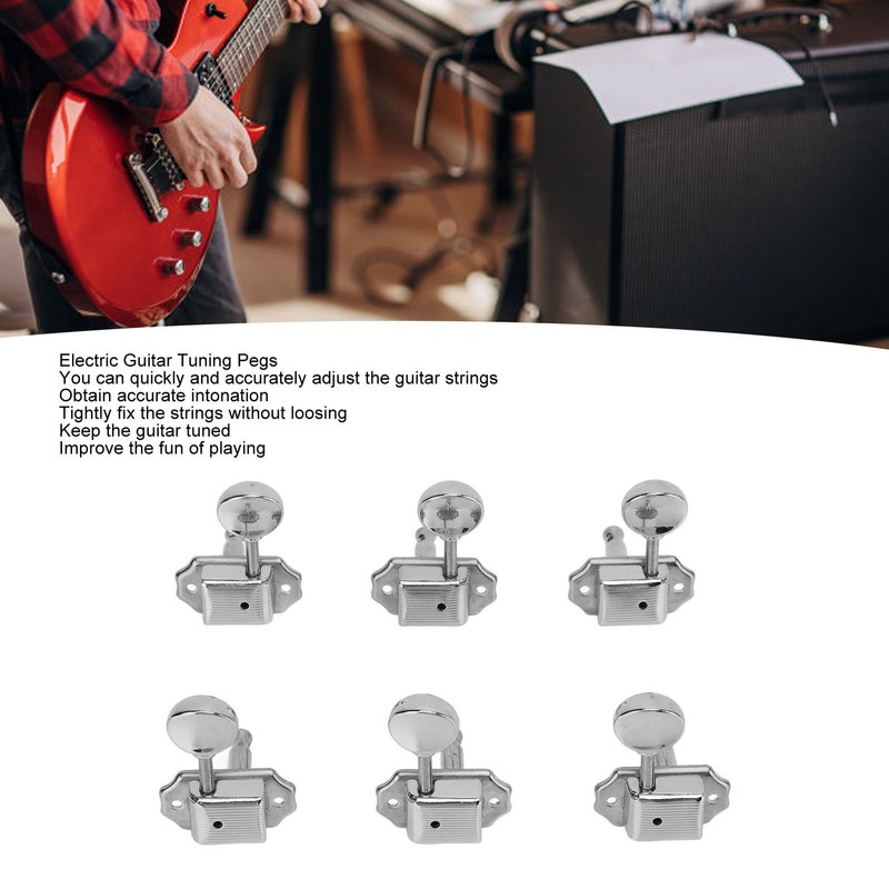6 Pcs String Tuning Pegs 3L3R High Strength Metal Machine
