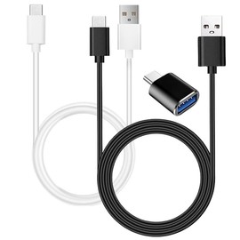 2-Pack 3.3FT Type-C Charging Cables for Oura Ring Gen 4/Gen 3, Galaxy Ring Type C Charger Cord Power Cable(Black-3.3FT&White-2FT)