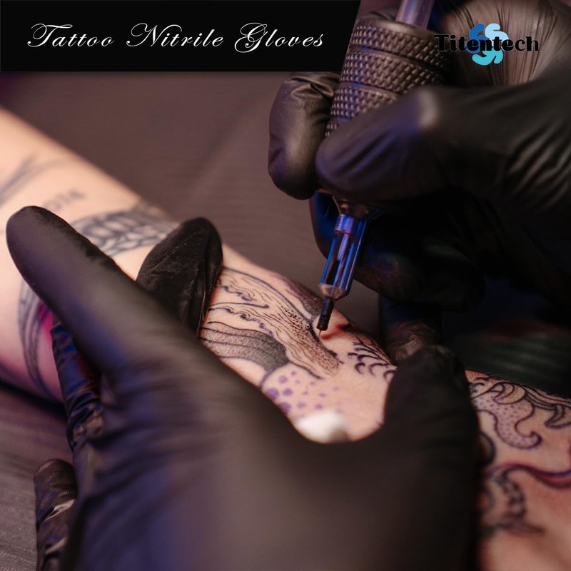 Titentech Titentech Disposable Nitrile Exam Gloves Black Cooking Gloves Disposable