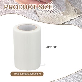 PATIKIL Drywall Repair Mesh Tape, 8 Inch x 98 ft Fiberglass Repair Patch Self-Adhesive Dry Wall Joint Tape 13 Mesh Wall Hole Crack and Seam Patch, White